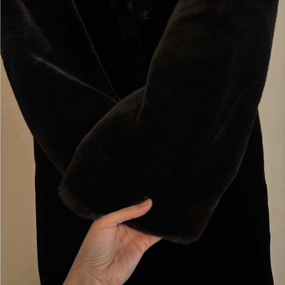 ISO Large Vintage Grunge Black Faux Fur Street style Preppy Long Coat - Picture 10 of 13